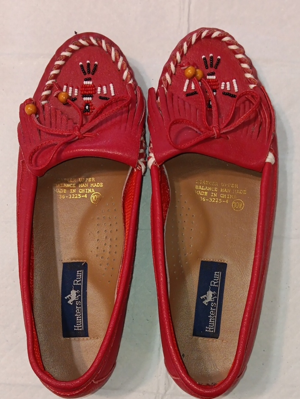 Hunters Run Red Beaded Thunderbird Moccasins 10